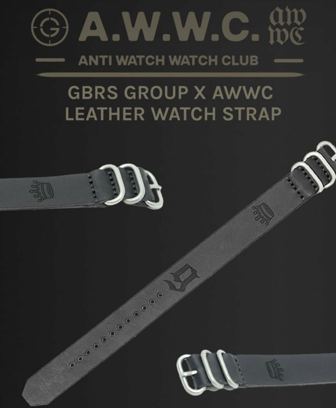 GBRS GROUP X ANTI WATCH WATCH CLUB (AWWC) LEATHER STRAP