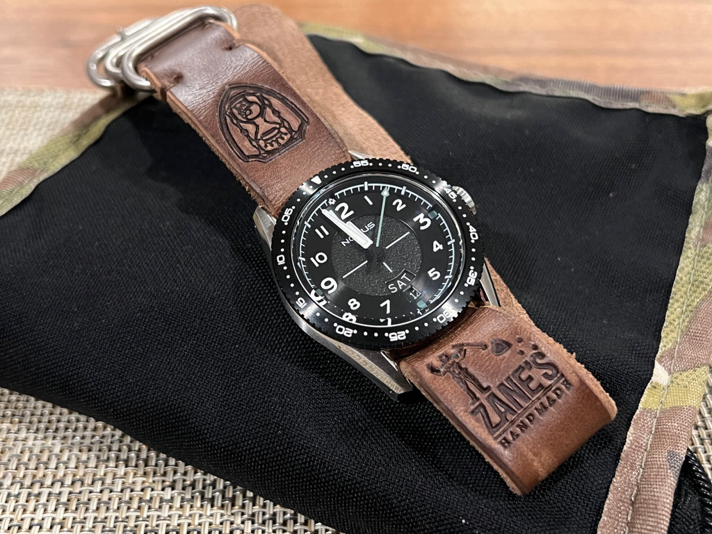 Zane’s Handmade x AWWC “STANDARD ISSUE BROWN” Leather NATO Strap