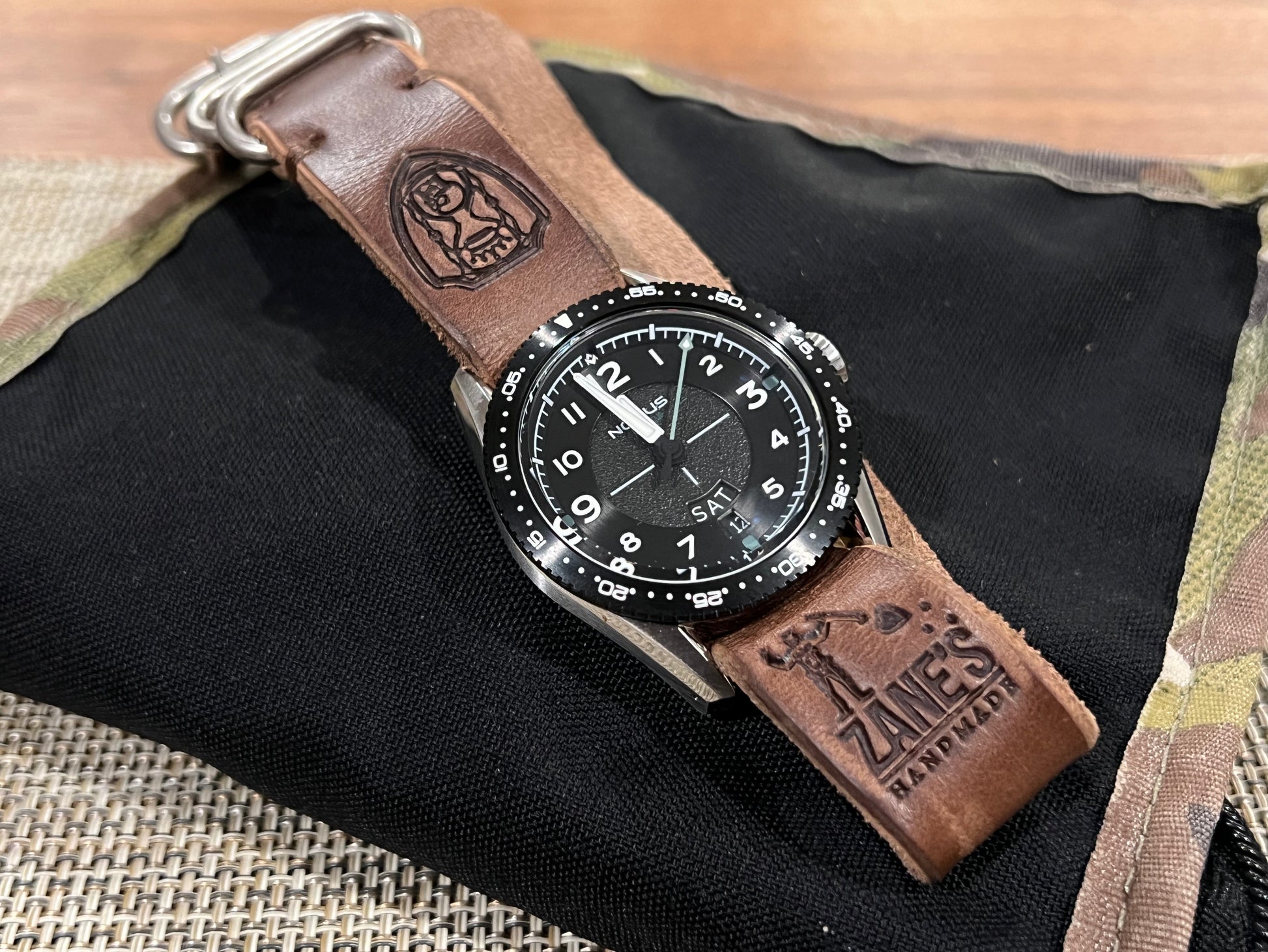 Zane’s Handmade x AWWC “STANDARD ISSUE BROWN” Leather NATO Strap